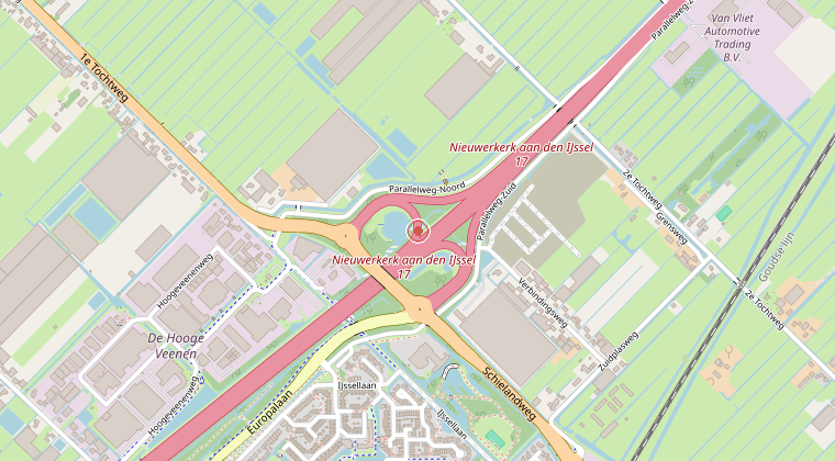 Kaart van de omgeving van de melding