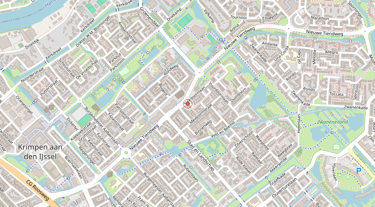 Kaart van de omgeving van de melding