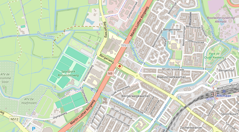 Kaart van de omgeving van de melding