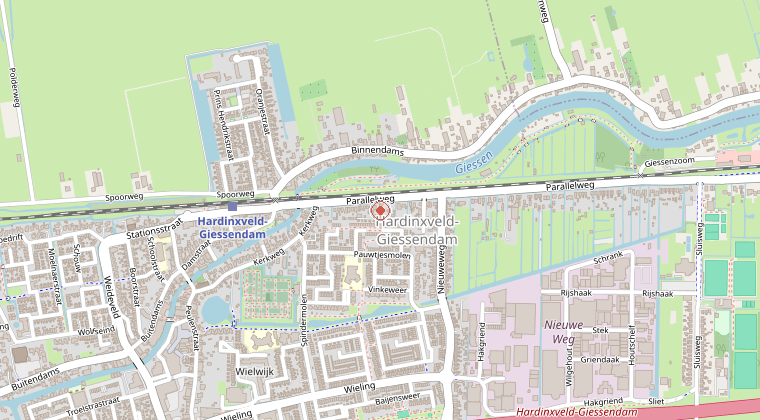 Kaart van de omgeving van de melding