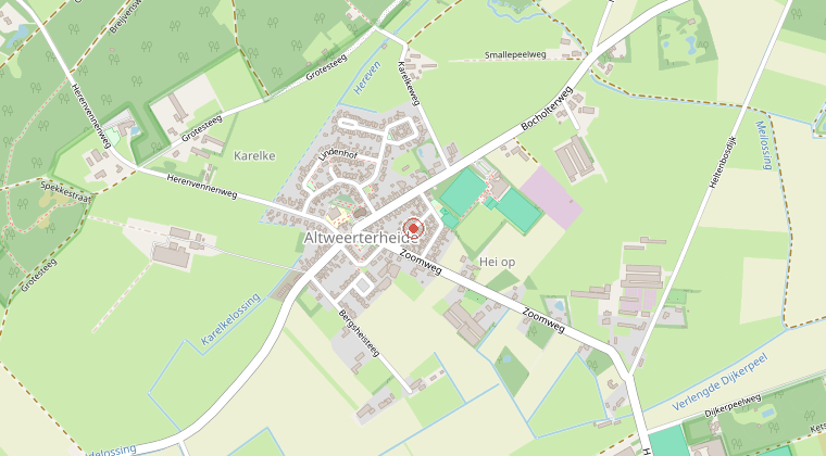 Kaart van de omgeving van de melding