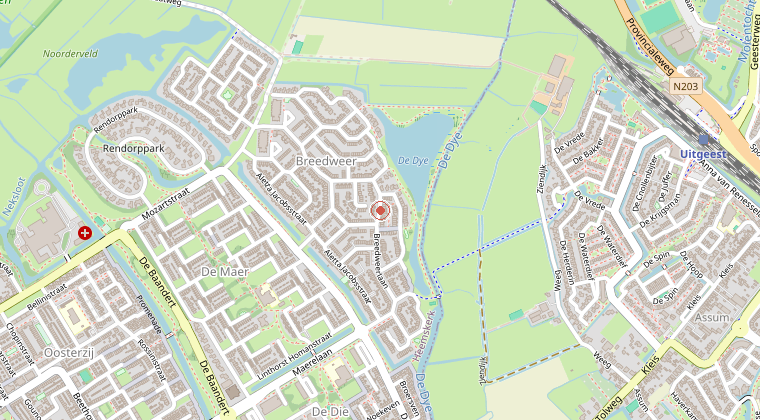 Kaart van de omgeving van de melding