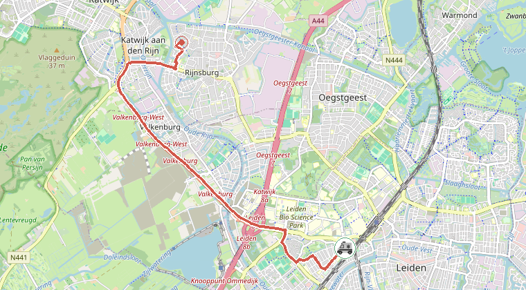 Kaart van de omgeving van de melding