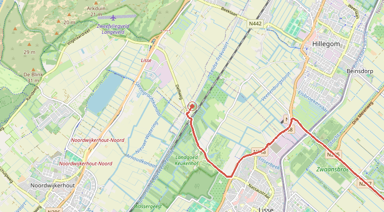 Kaart van de omgeving van de melding