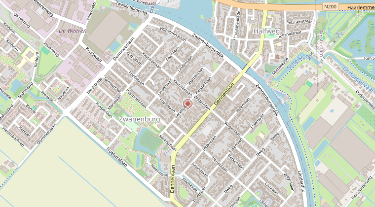 Kaart van de omgeving van de melding