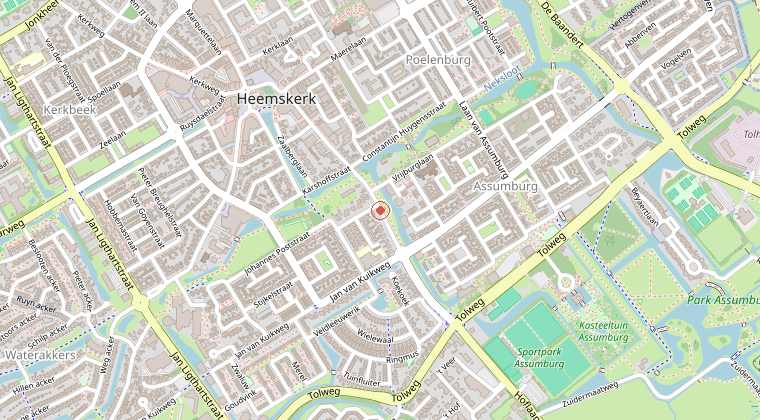 Kaart van de omgeving van de melding