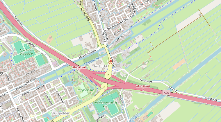 Kaart van de omgeving van de melding
