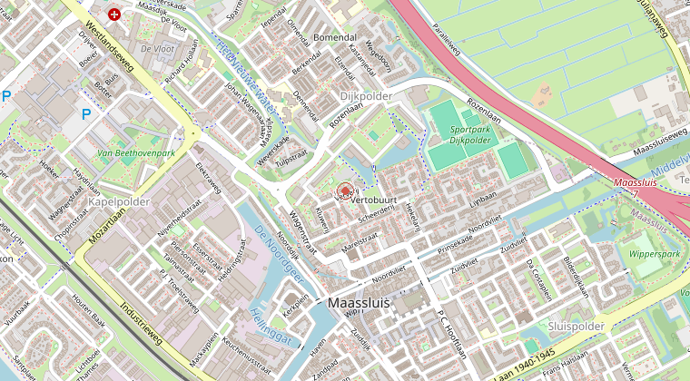 Kaart van de omgeving van de melding