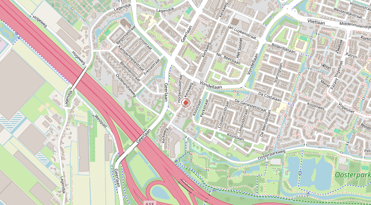 Kaart van de omgeving van de melding