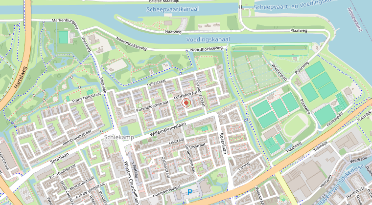 Kaart van de omgeving van de melding