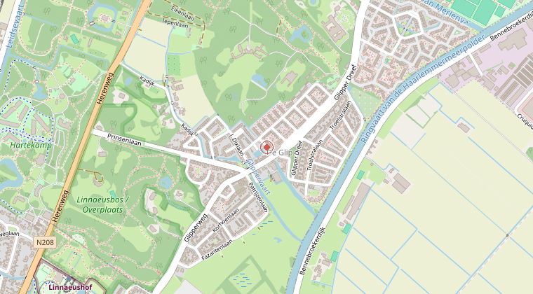 Kaart van de omgeving van de melding