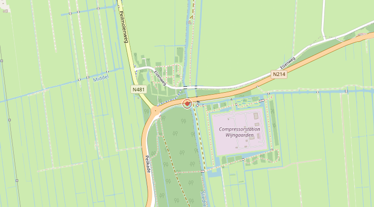 Kaart van de omgeving van de melding