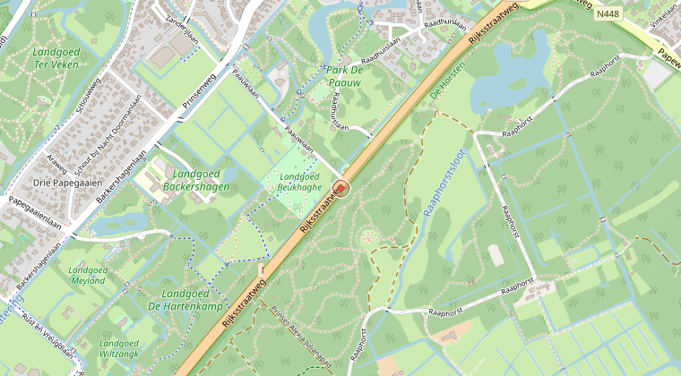 Kaart van de omgeving van de melding