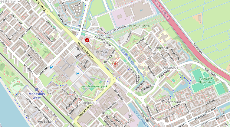 Kaart van de omgeving van de melding