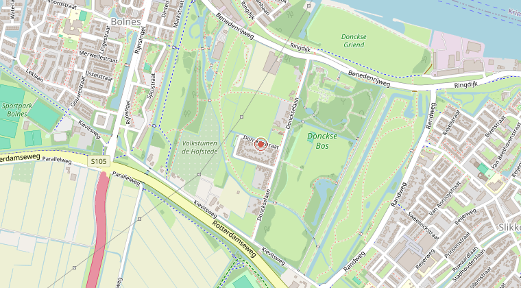 Kaart van de omgeving van de melding