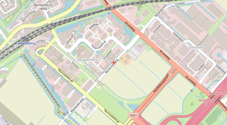 Kaart van de omgeving van de melding