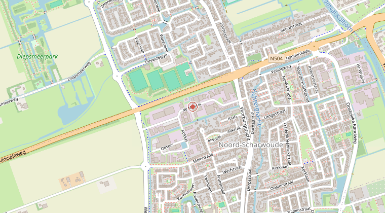 Kaart van de omgeving van de melding