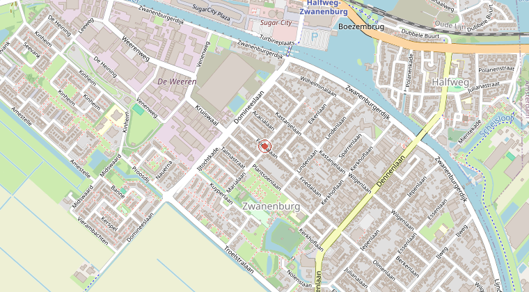 Kaart van de omgeving van de melding