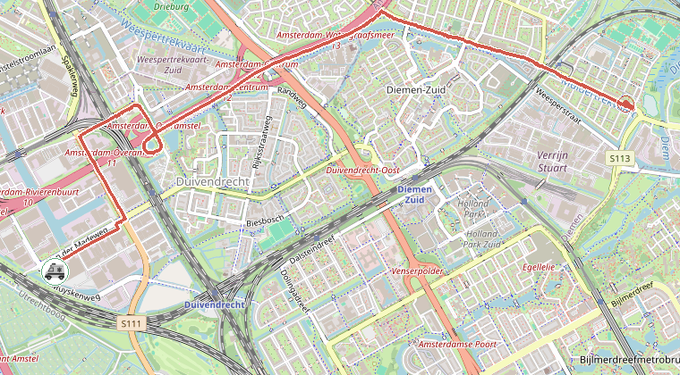 Kaart van de omgeving van de melding