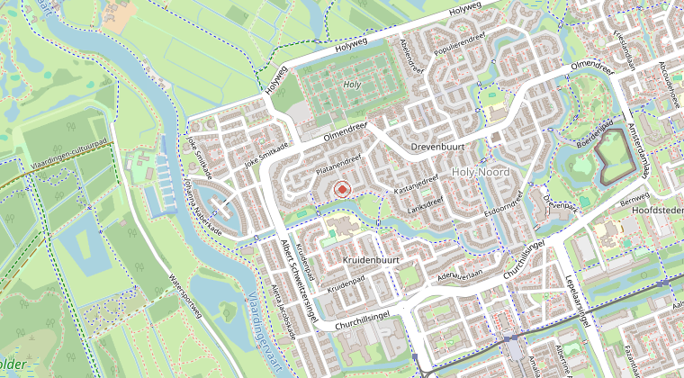 Kaart van de omgeving van de melding