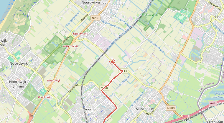Kaart van de omgeving van de melding