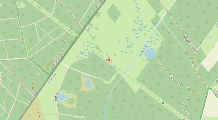 Kaart van de omgeving van de melding