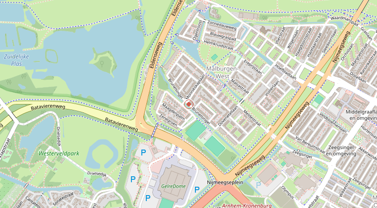Kaart van de omgeving van de melding