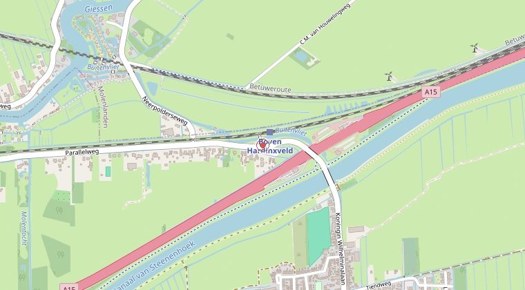 Kaart van de omgeving van de melding