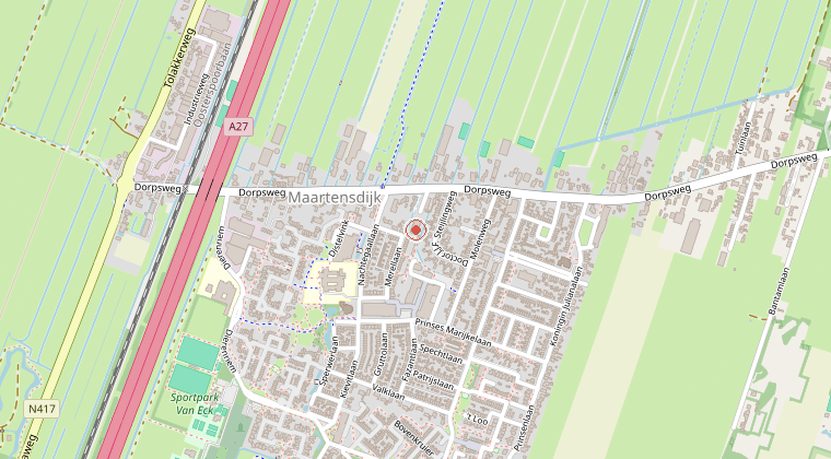Kaart van de omgeving van de melding