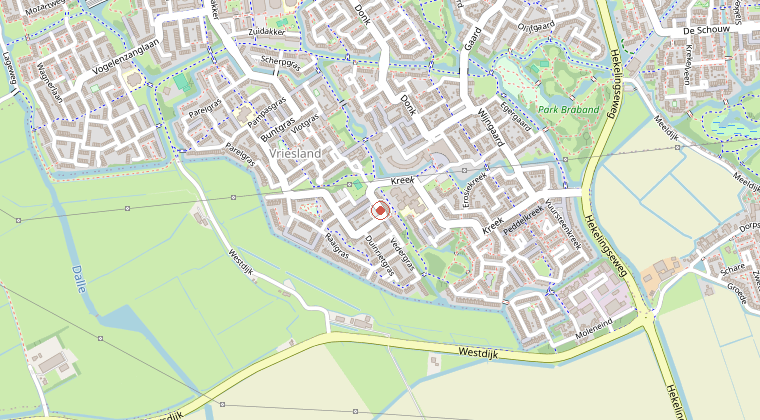 Kaart van de omgeving van de melding