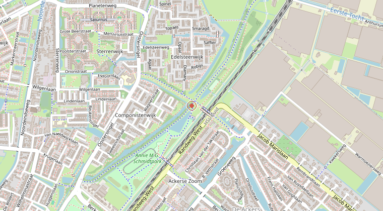 Kaart van de omgeving van de melding