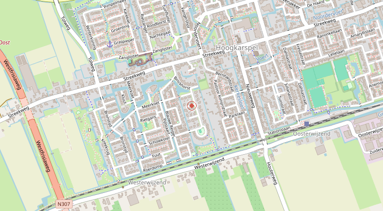 Kaart van de omgeving van de melding