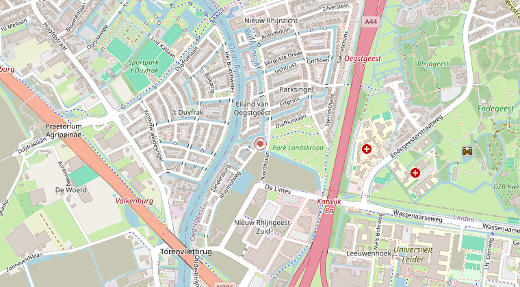 Kaart van de omgeving van de melding
