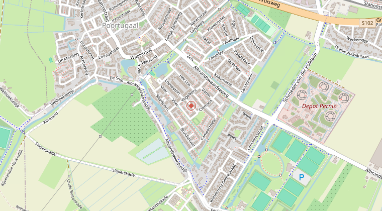 Kaart van de omgeving van de melding