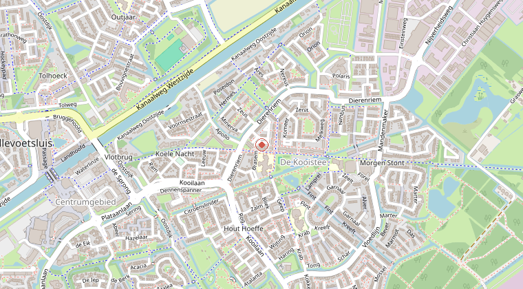 Kaart van de omgeving van de melding