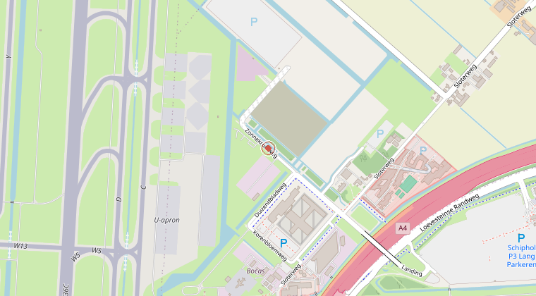 Kaart van de omgeving van de melding
