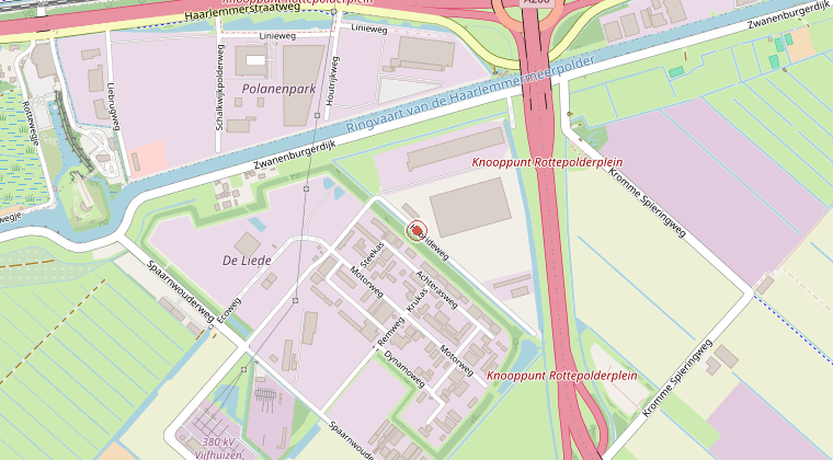Kaart van de omgeving van de melding