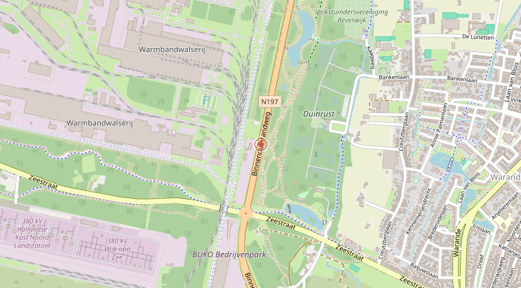 Kaart van de omgeving van de melding