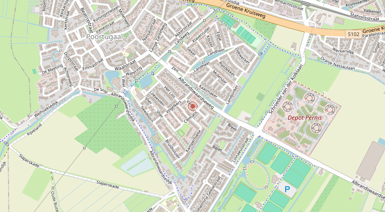 Kaart van de omgeving van de melding