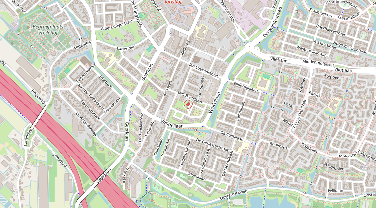 Kaart van de omgeving van de melding
