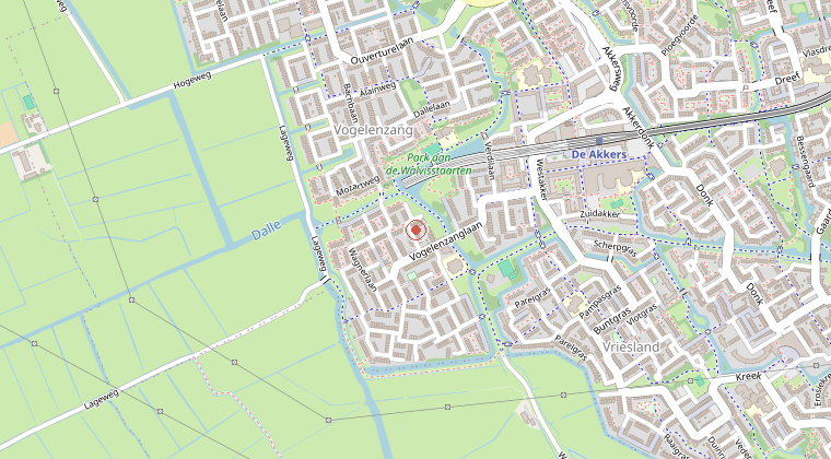 Kaart van de omgeving van de melding