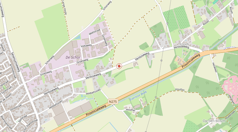 Kaart van de omgeving van de melding