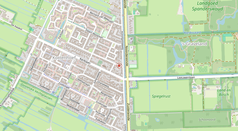 Kaart van de omgeving van de melding