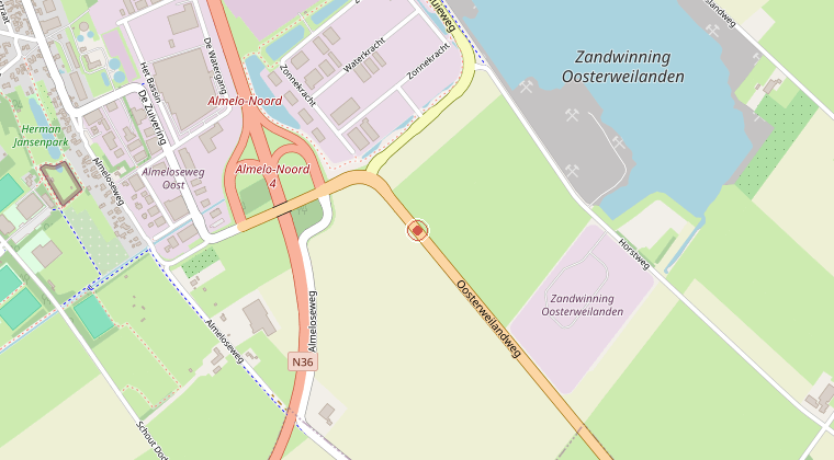 Kaart van de omgeving van de melding