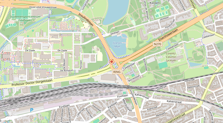 Kaart van de omgeving van de melding