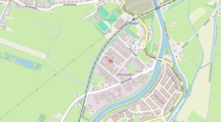 Kaart van de omgeving van de melding