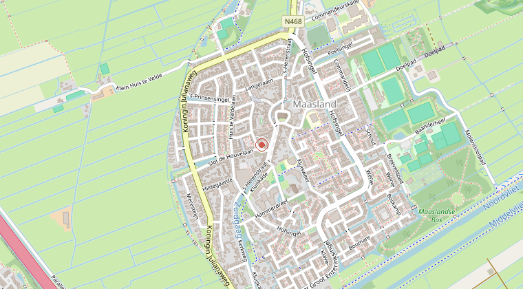 Kaart van de omgeving van de melding