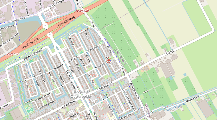 Kaart van de omgeving van de melding