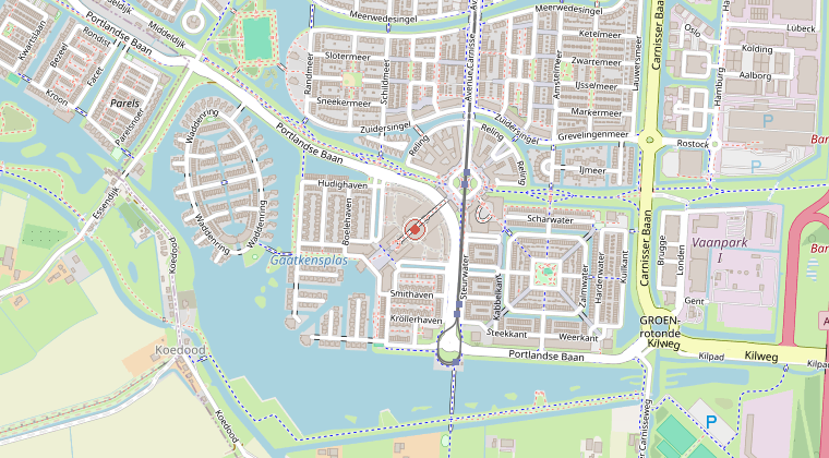 Kaart van de omgeving van de melding