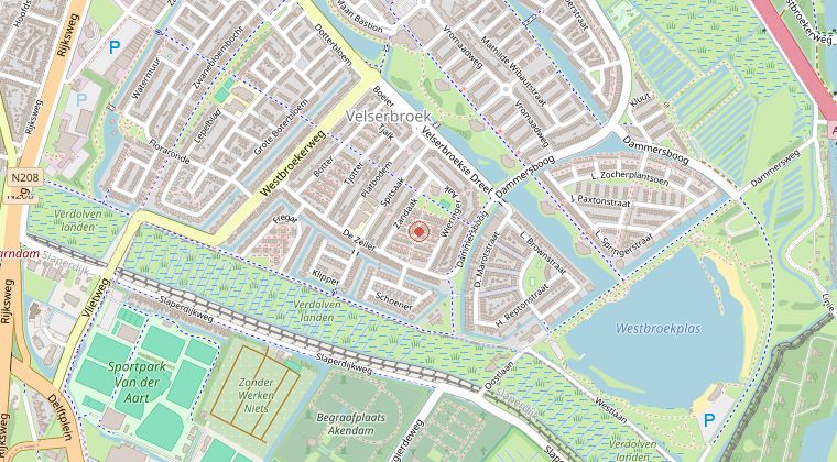 Kaart van de omgeving van de melding